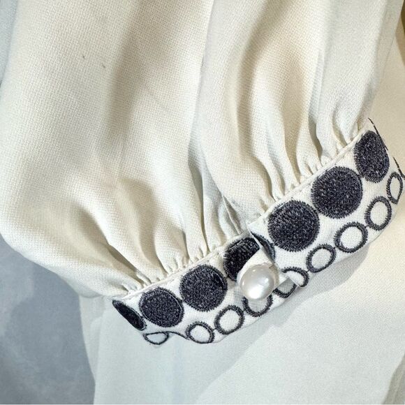 Seril Ivory and gray long sleeve tunic blouse top size 48 (1XL) - Picture 3 of 6